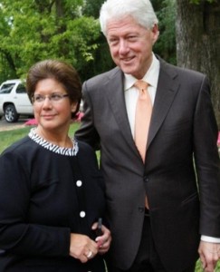 Joyce Aboussie, a powerful Democratic fundraiser and activist, with President Clinton