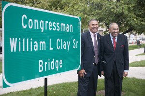 Left, sitting Congressman William "Lacy" Clay Jr. and his father, right, former Congressman William Clay Sr. (Photos by Brittany Ruess)