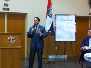 Speaker of the House Tim Jones addresses the crowd at Franklin County Lincoln Day on Friday