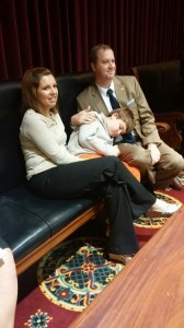 Sen. Eric Schmitt, his wife Jamie, and his son Stephen.