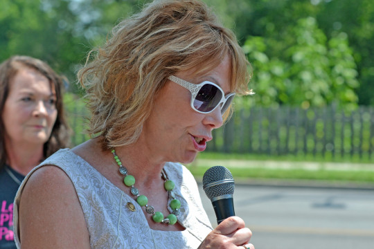 Rep. Diane Franklin speaks at a pro-life rally in front of the Columbia Planned Parenthood July 28, 2015.
