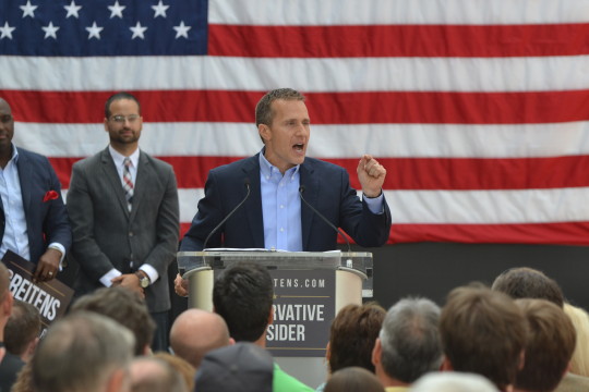 Eric Greitens announcing his candidacy for Governor.