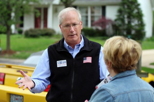 Former Rep. Rick Stream on the campaign trail in May.