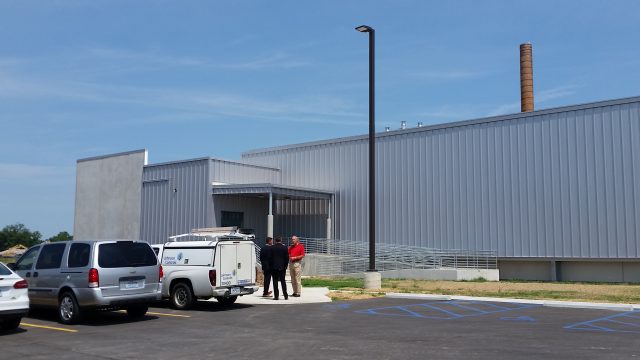 An exterior view of the Energy Control Center and Services Building