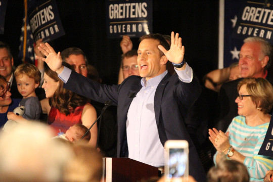 Eric Greitens gives his victory speech after winning the Republican nomination for governor Aug. 2, 2016