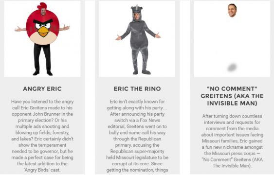 Today the MDP launched a new webpage as part of its Wrong for Missouri campaign, offering up “Mission for Halloween” costume options to help Missourians tap into the mindset of Eric Greitens, and have all their fellow Missouri voters shaking their head at the GOP candidate’s audacity and hypocrisy.