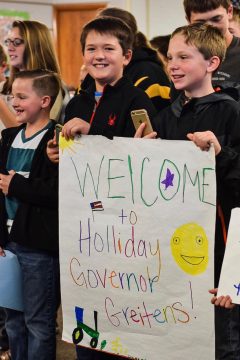 Governor Eric Greitens traveled to schools in Holliday and Galt to announce that his administration is leading an effort that will bring high-quality, broadband Internet access to every school in Missouri for the first time in state history. (Photo provided by Governor's Office)