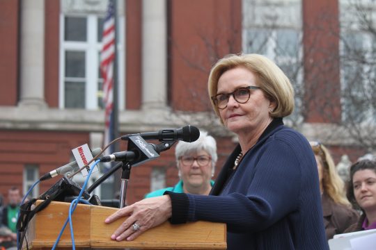 U.S. Senator Claire McCaskill speaks at the Missouri State Building and Construction Trades Council's “Rally for the Middle Class” in Jefferson City on March 28, 2018. (ALISHA SHURR/THE MISSOURI TIMES).