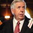 Gov. Mike Parson takes questions from the media before a Cabinet meeting on June 4, 2018. (ALISHA SHURR/THE MISSOURI TIMES).