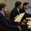 Matt Vianello, foreground, John Sauer and Daniel Hartman debate the case challenging the Governor's authority to appoint someone to fill a vacancy in the lieutenant governor's office Thursday. (Mark Wilson/News Tribune).