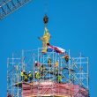 Ceres makes her way to the ground from her perch atop the Missouri Capitol on Thursday morning (ALISHA SHURR/THE MISSOURI TIMES.)