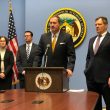Missouri Attorney General Eric Schmitt announces "Safer Streets" Initiative in St. Louis office on Tuesday, January 22, 2019 with Deputy Attorney General Cris Stevens and U.S. Attorney Jeff Jensen (DANIELLE MAE FRANKLIN/CLAYTON TIMES)