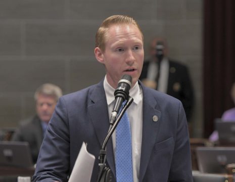 Rep. Adam Schnelting floor photo, conceal carry firearms bill