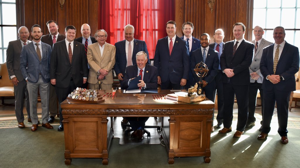 Parson signs off on Rep. Bruce DeGroot's PACE/tort reform bills.