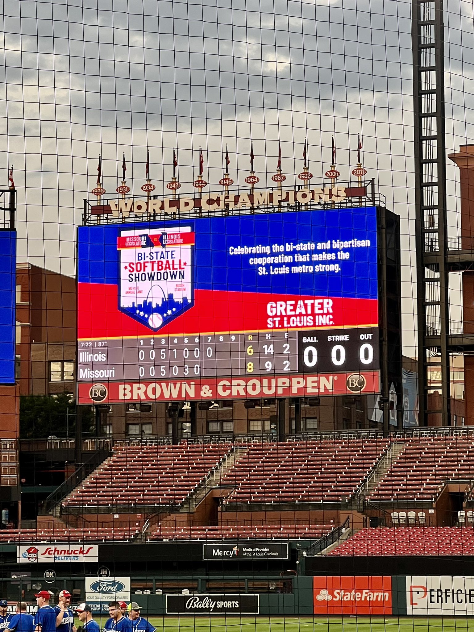 Greater St. Louis, Inc. Brings Legislators from Illinois and Missouri  Together at Busch Stadium for 2023 Bi-State Softball Showdown